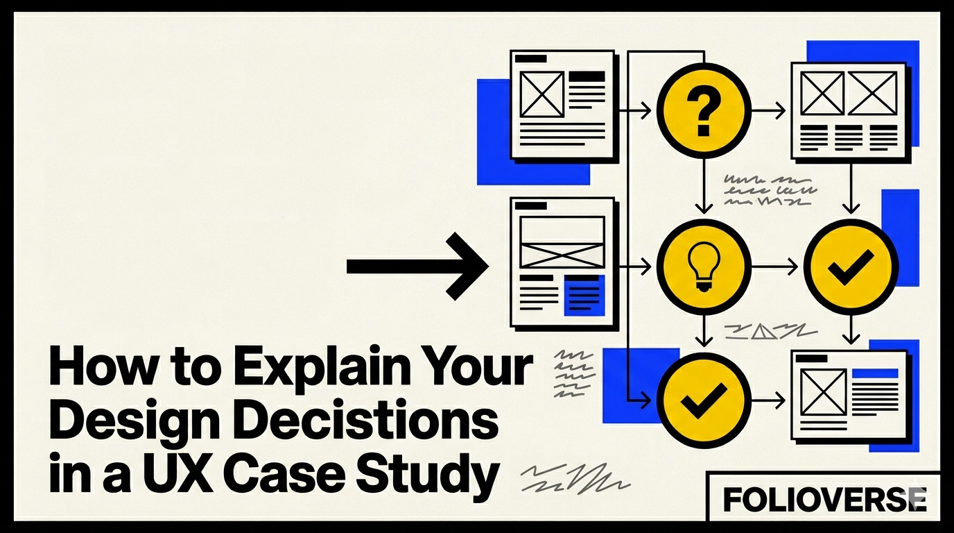 Editorial cover illustration for How to Explain Your Design Decisions in a UX Case Study