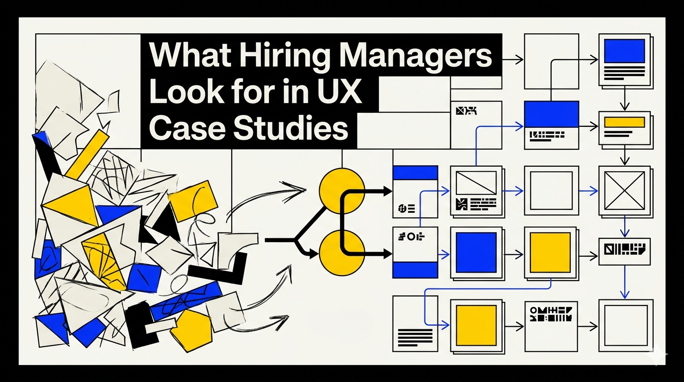 Editorial cover illustration for What Hiring Managers Look for in UX Case Studies